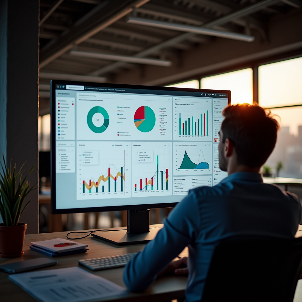 Dashboard de análisis de marketing con gráficos interactivos