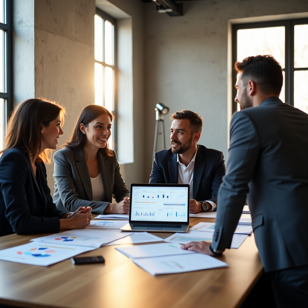 Profesional de marketing revisando datos